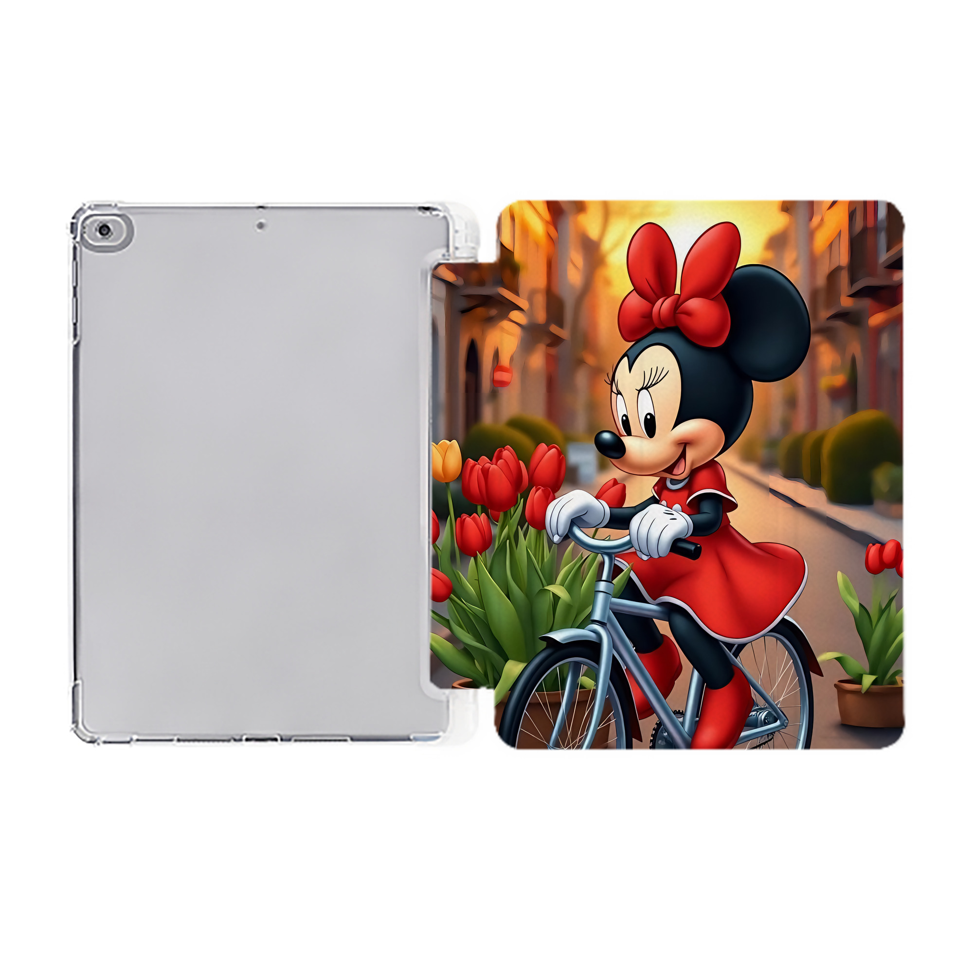 （画像用） ミッキーマウス Mickey Mouse IPad ケース ペン収納付き 三つ折りスタンド PUレザー×シリコン 対応機種9.5/10.5/10.9インチ